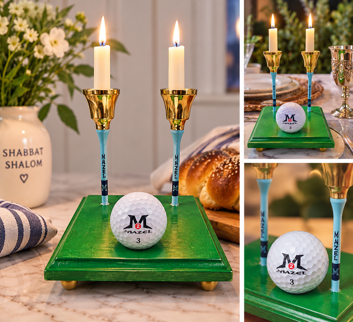 Golf Shabbat Candle Holder