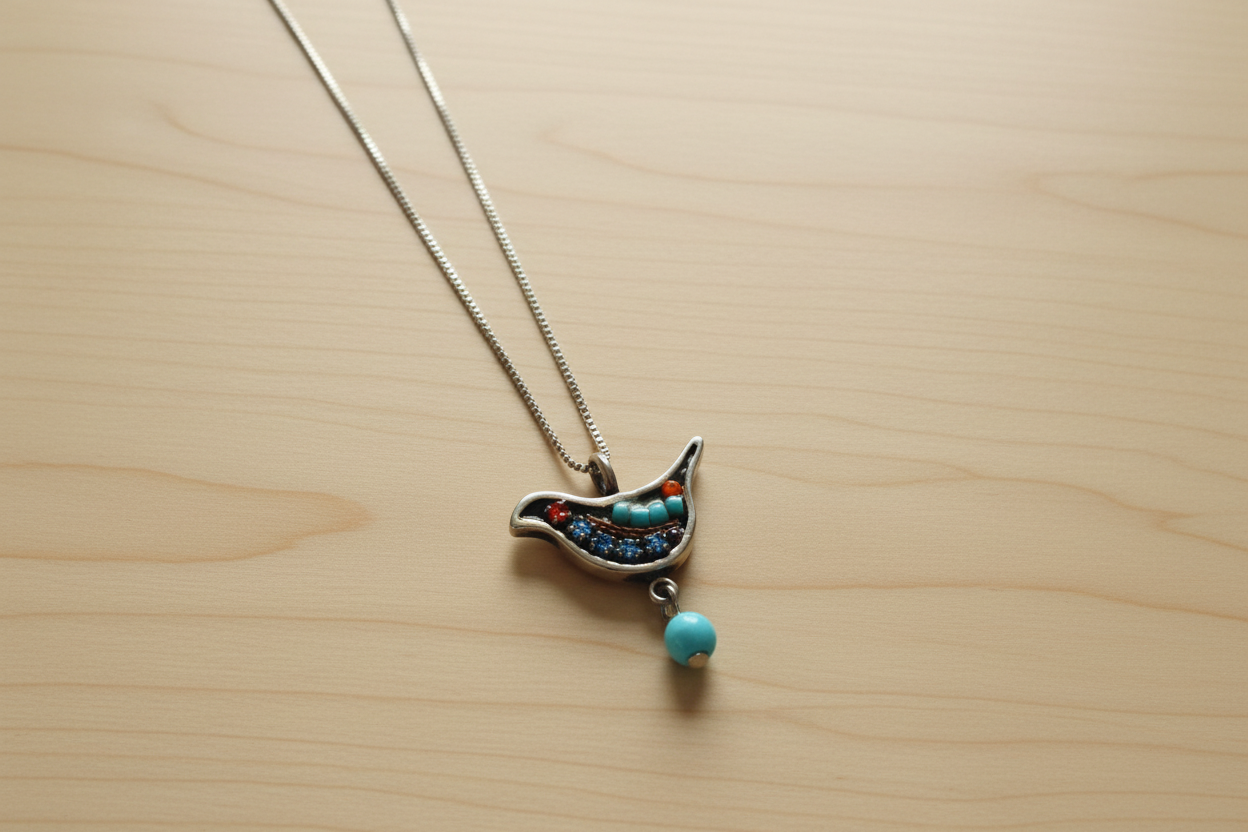 Vintage Adaya Mosaic Dove Necklace