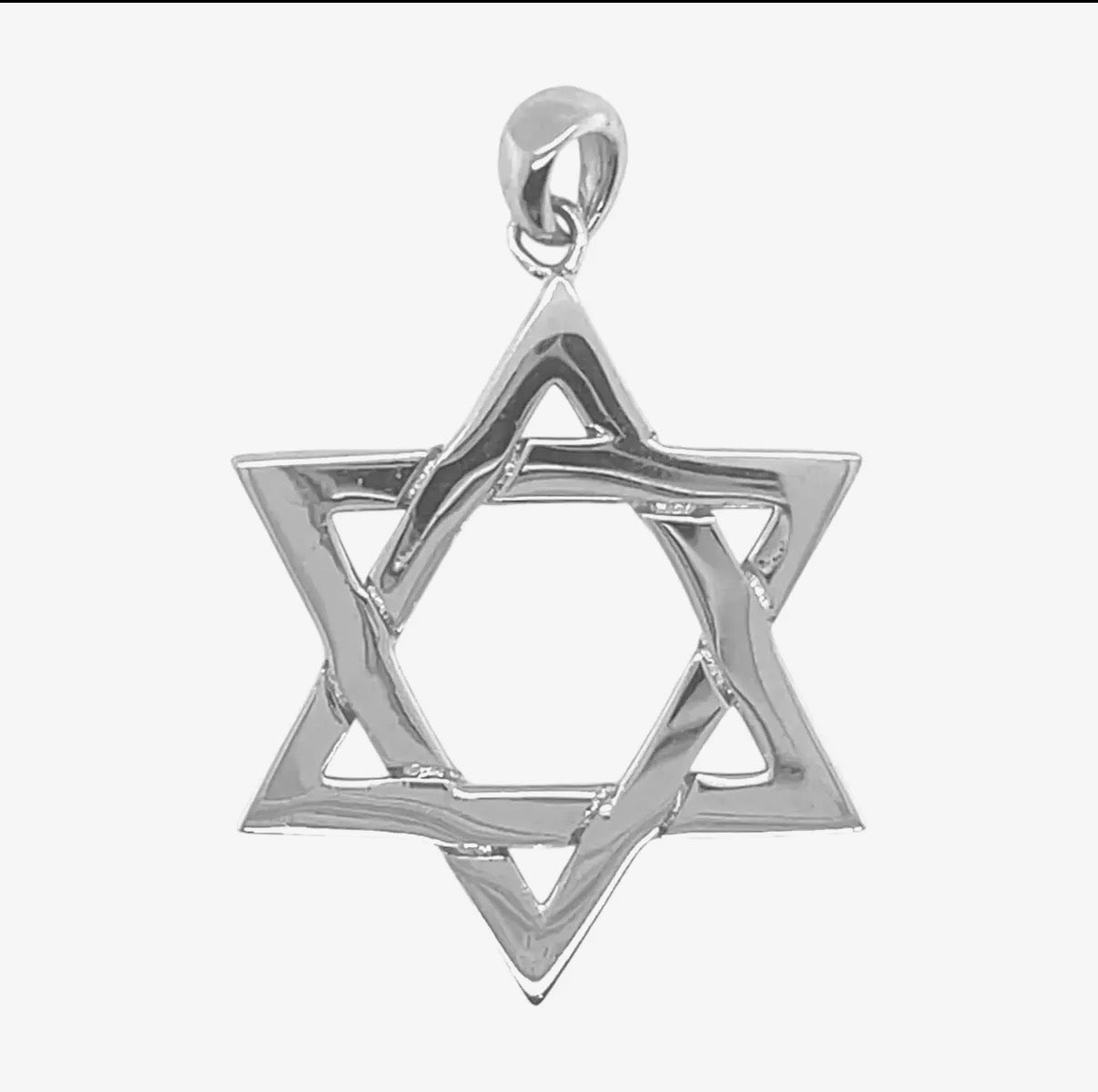 Sterling Silver Woven Jewish Star Magen David necklace