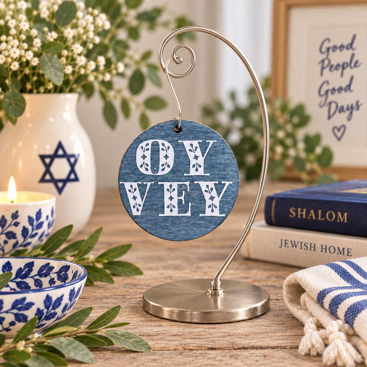 Oy Vey Wooden Ornament