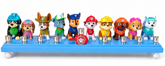 Paw Patrol Full Patrol Menorah – Large Handmade Hanukkah Menorah