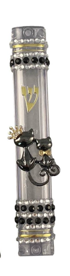 Bling Black and White Mezuzah Cases