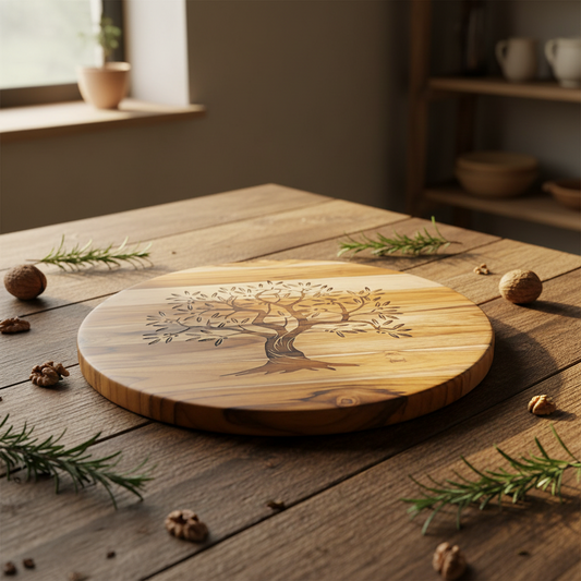 Olive Tree Teak Challah Board