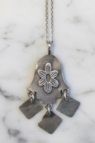 Folklorica Sterling Silver Hamsa Necklace