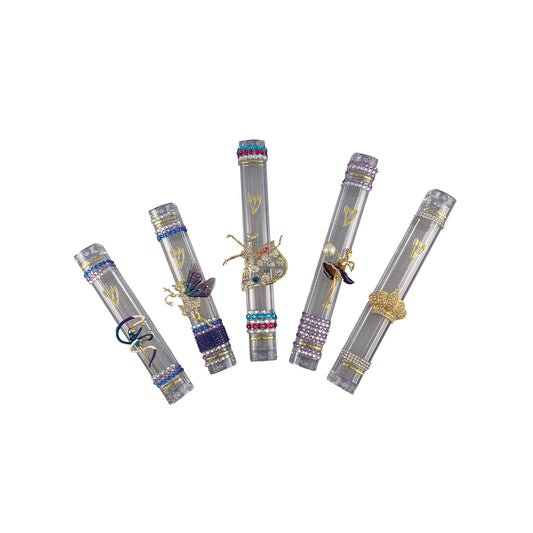 Dancing Women, Fairies and Crown acrylic mezuzah cases