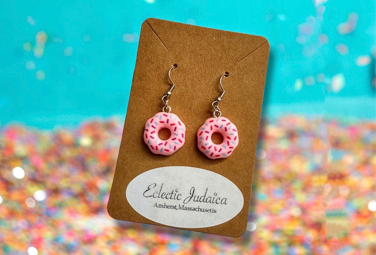 Donut earrings, sprinkle donuts, donut Jewelry