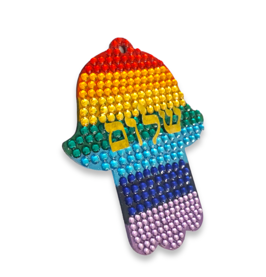 Rainbow Rhinestone Hamsa