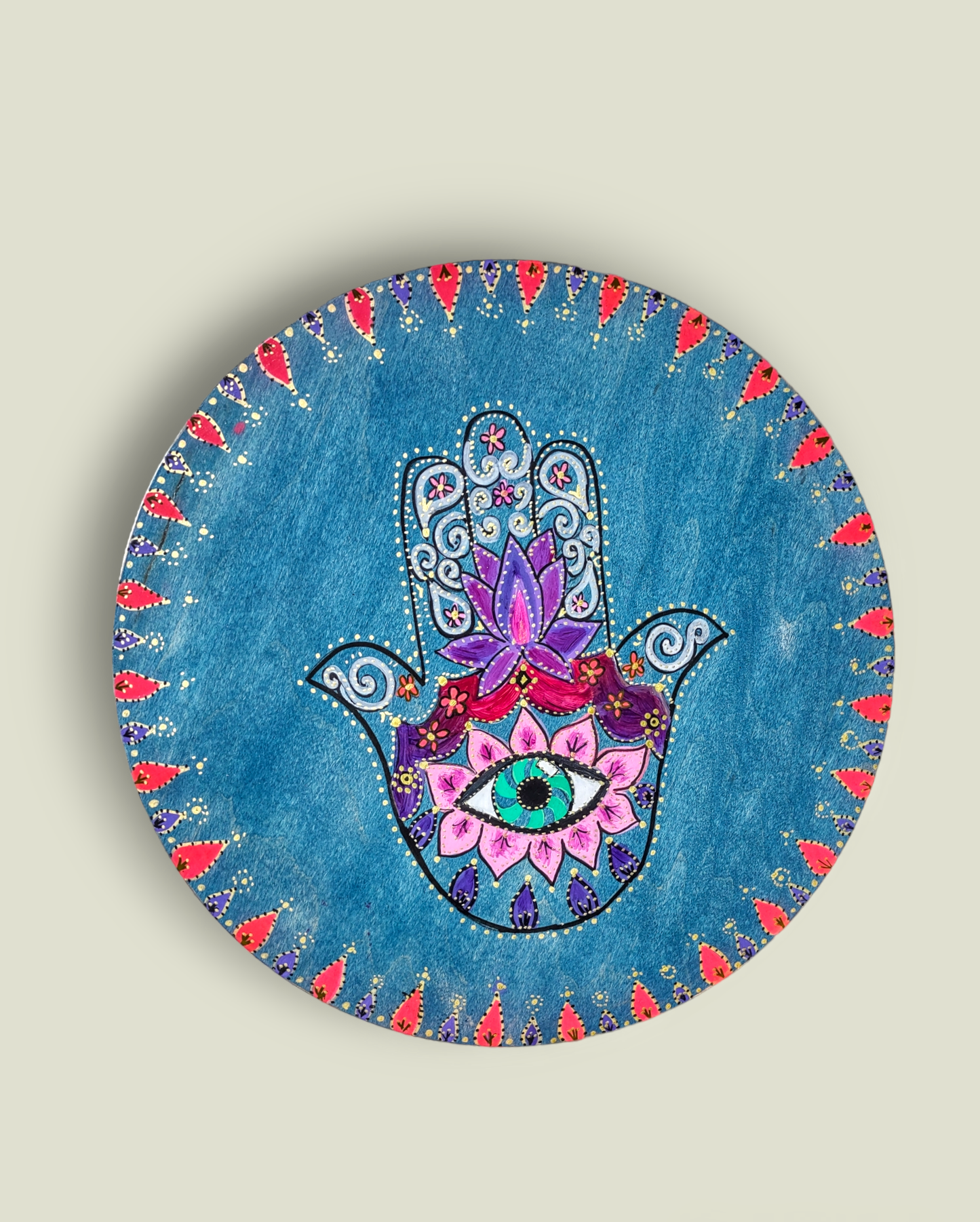 Hand Painted Hamsa Seder Plate
