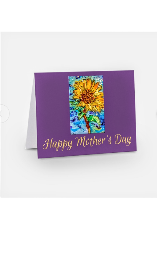 Mother's Day Sunflower Original Art Notecard