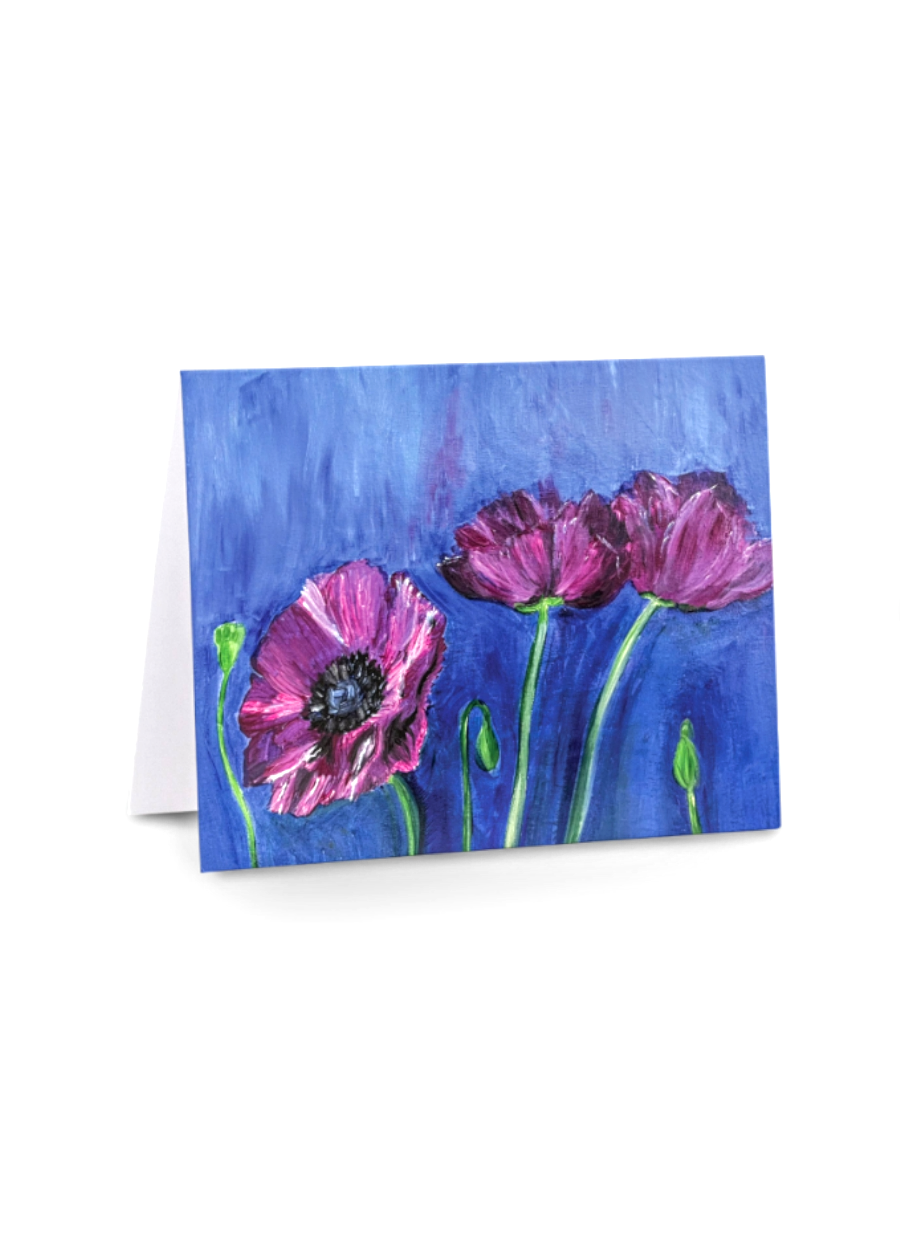 Poppies Original Art Notecard