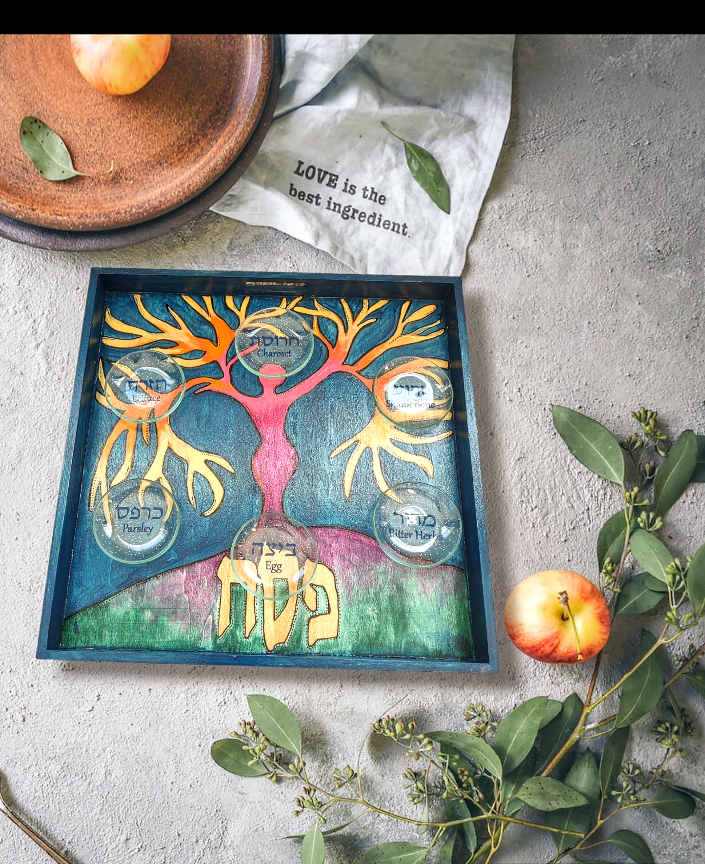 Hand Painted Goddess Tree of Life Seder Plate