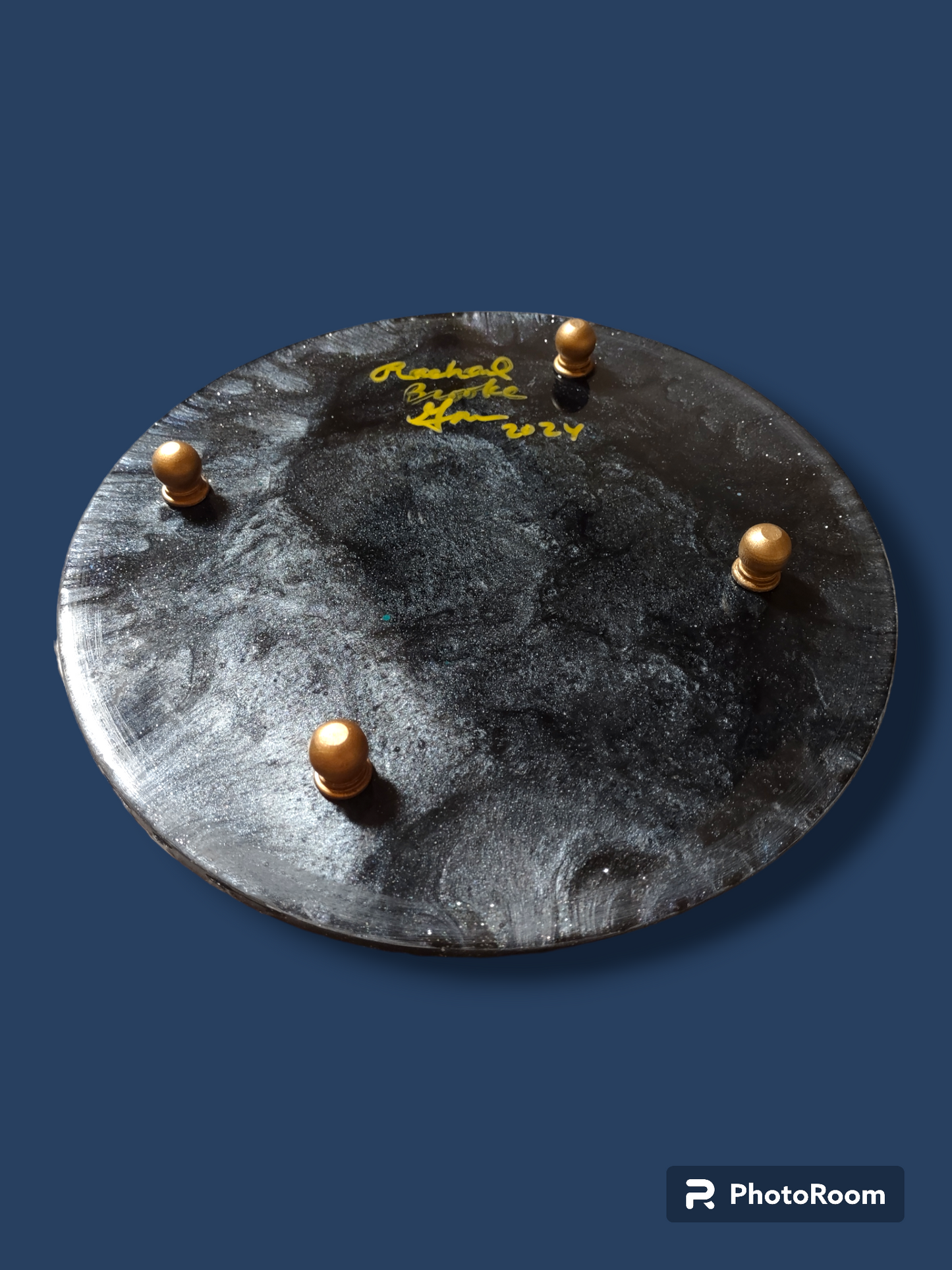 Hand Poured Resin Tree Glitter Seder Plate