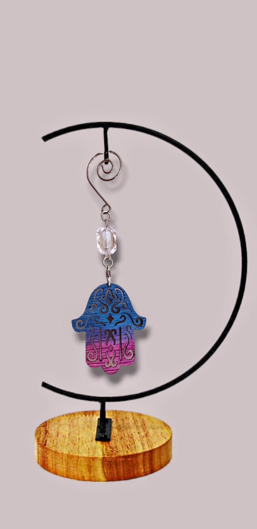 Hamsa & Star of David Hand painted wooden Ornaments
