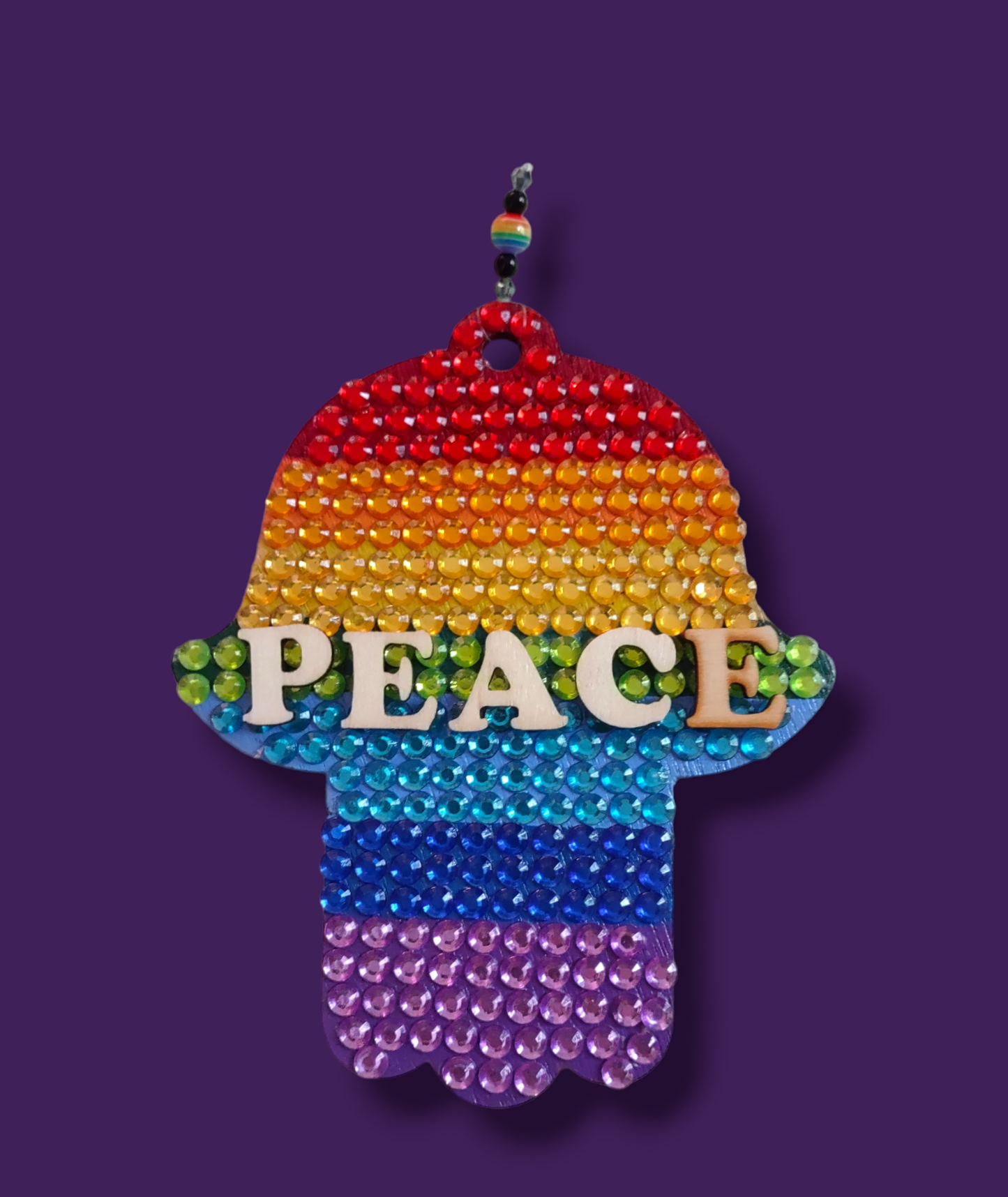 Rainbow Rhinestone Hamsa