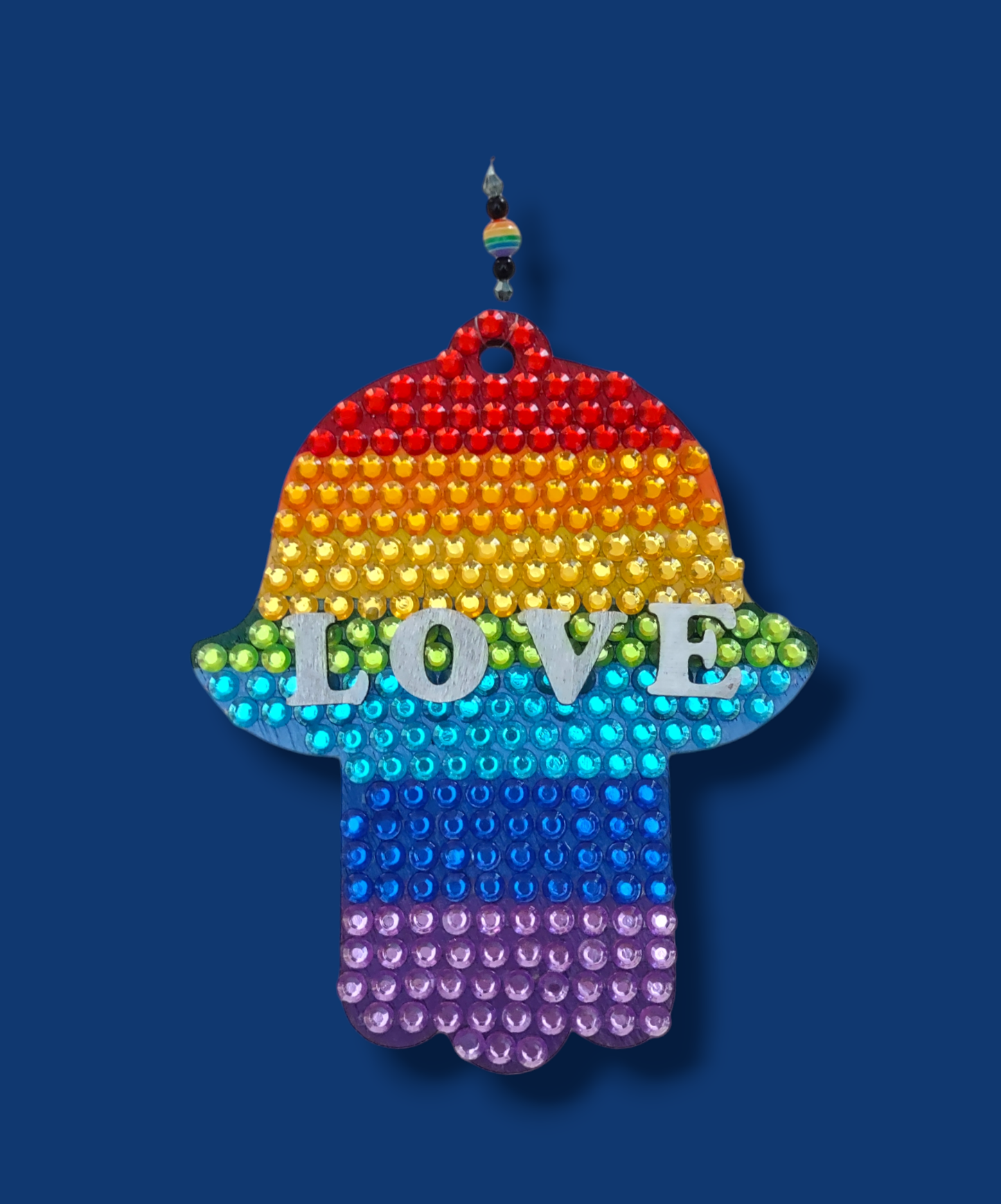 Rainbow Rhinestone Hamsa