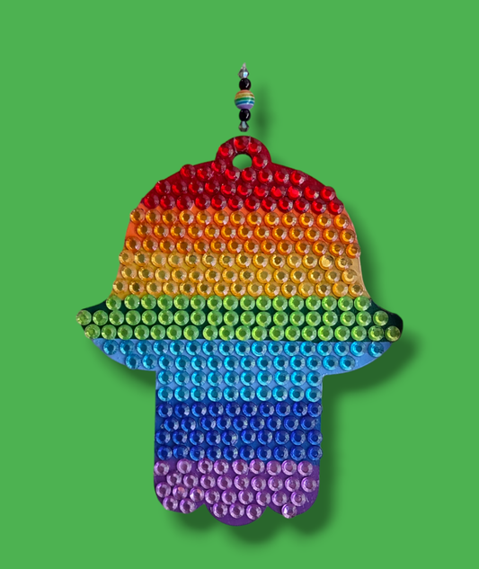 Rainbow Rhinestone Hamsa