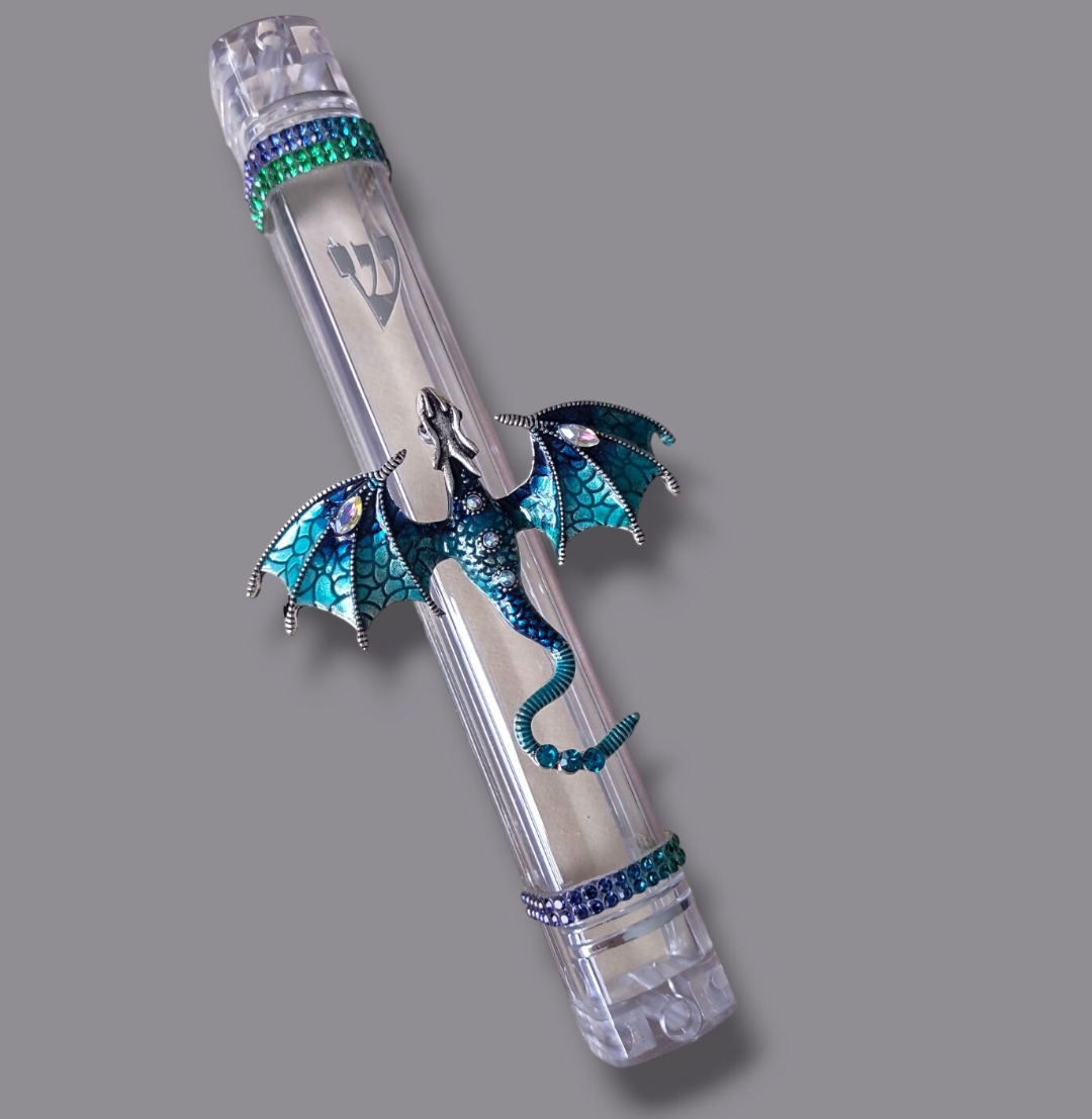 Colorful Dragon Acrylic Mezuzah