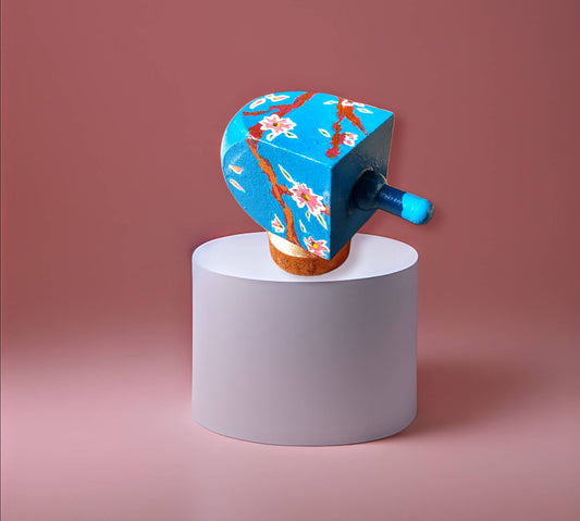 Dreidel and Mezuzah Set- Cherry blossom Jewish home Judaica Hanukkah housewarming