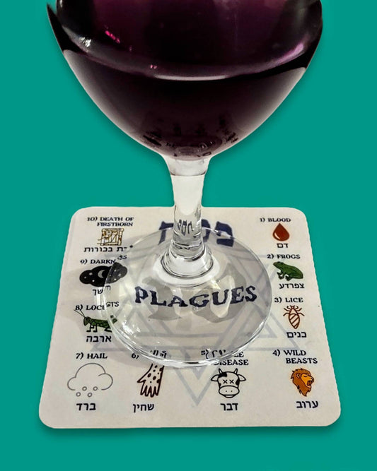 Passover Seder Ten 10 Plagues Coasters Set Jewish Judaica Pesach