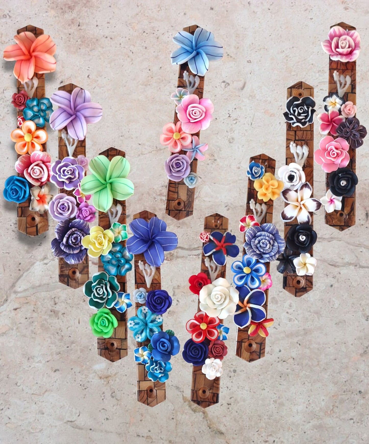 Olive Wood & Flowers Mezuzah Case