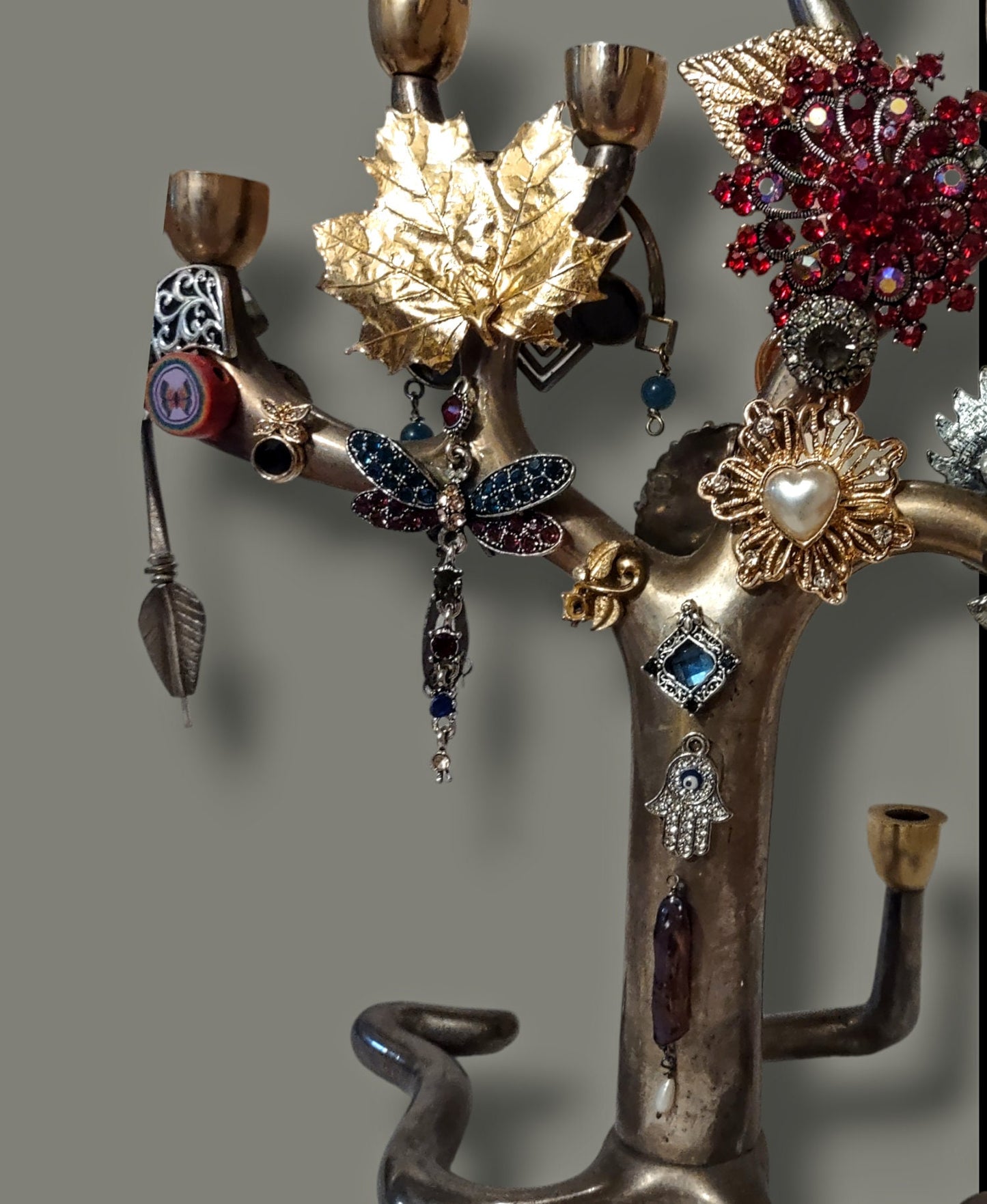 Jeweled Tree Menorah: Vintage Sandra Kravitz Design Hanukkiah