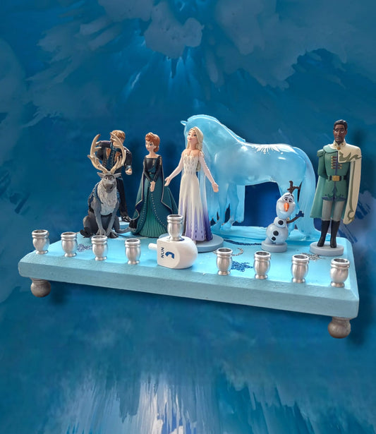 Frozen Menorah Princess Menorah Classic Disney Judaica Hanukkiah Anna and Elsa