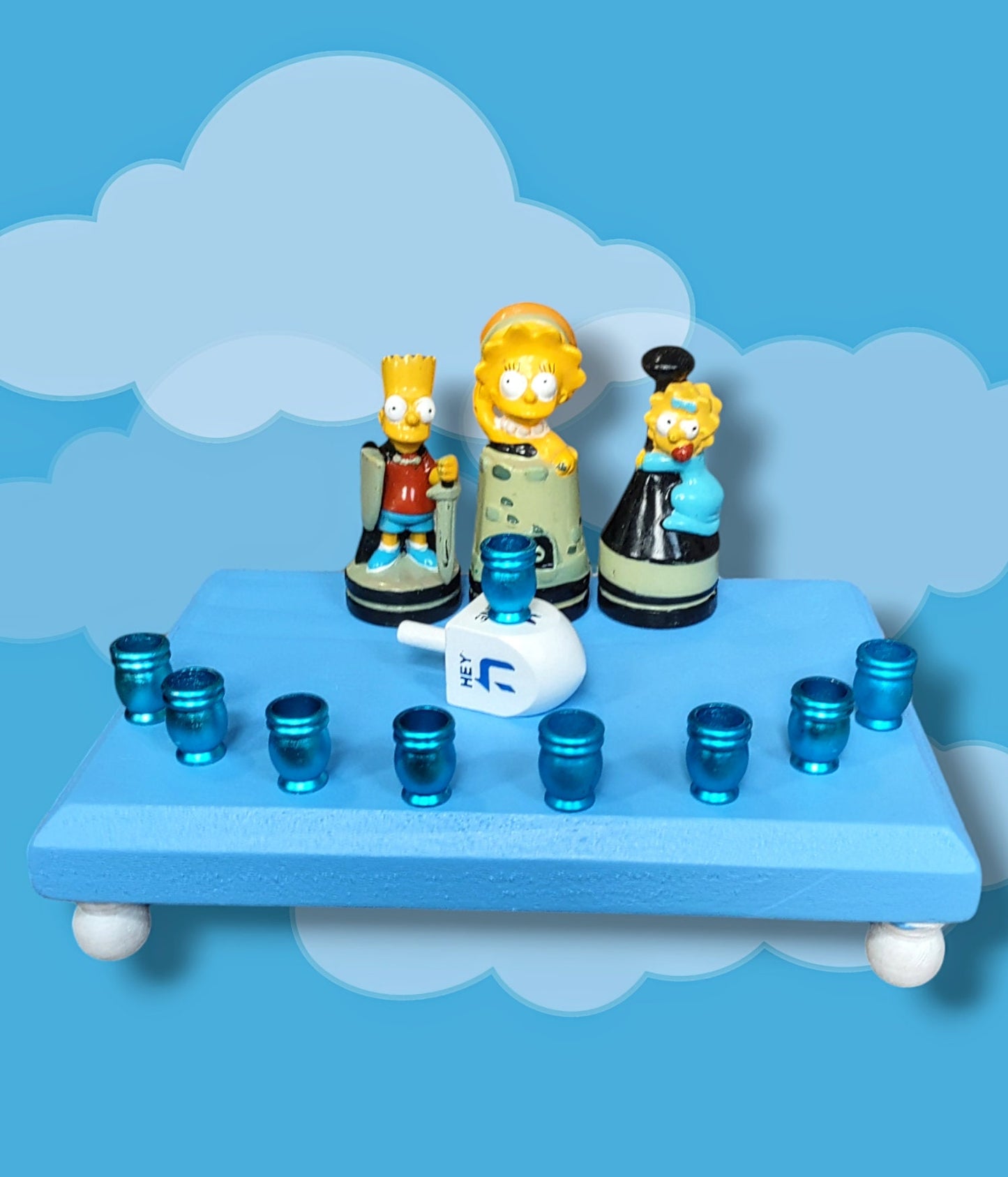 Collectors Simpsons Bart Lisa and Maggie Menorah Judaica Hanukkiah Chess