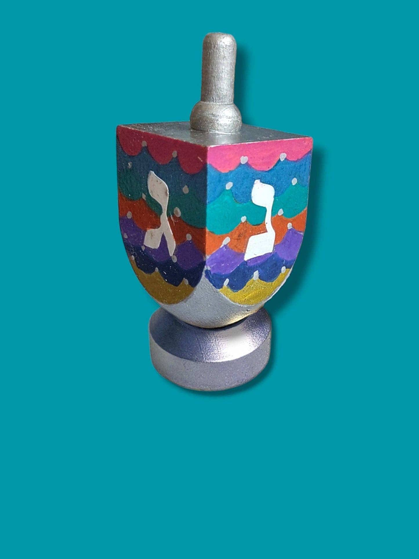 Hand Painted Mermaid Tail Dreidel, Unique Hanukkah Gift