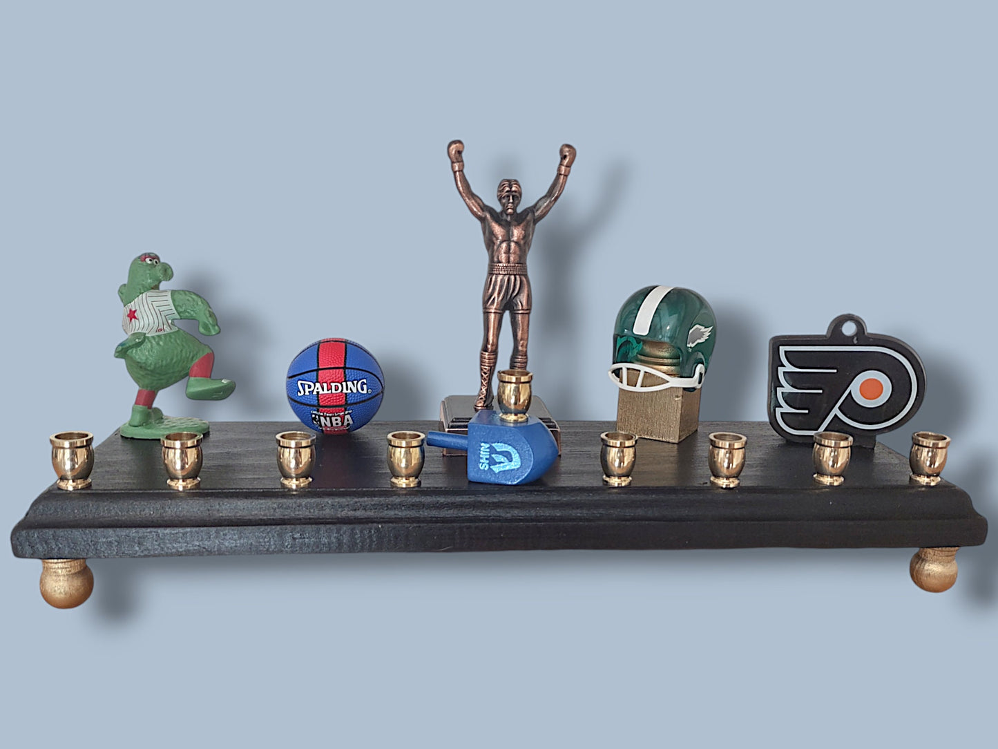 Go Birds! Eagles Sports Collectible Menorah Philadelphia Judaica Hanukkiah E-A-G-L-E-S