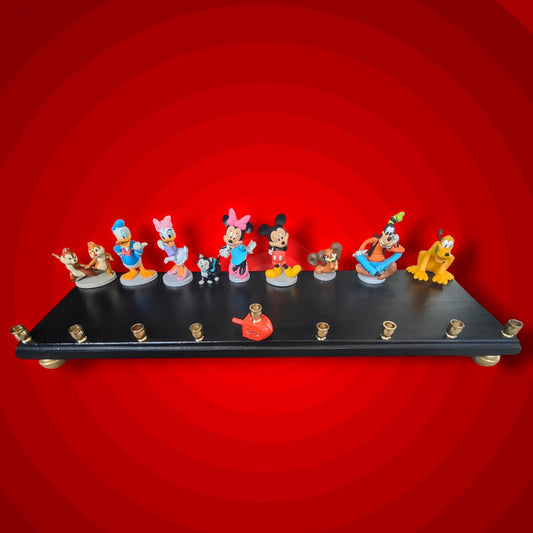 Collector Mickey Mouse Menorah Classic Disney Judaica Hanukkiah Repurposed Toy Minnie Donald Duck chipmunks Goofy Pluto