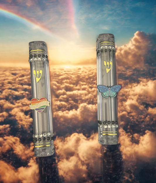 Pride Rainbow Anatomical Heart Mezuzah LGBTQ+ Mezuzah Case non-binary