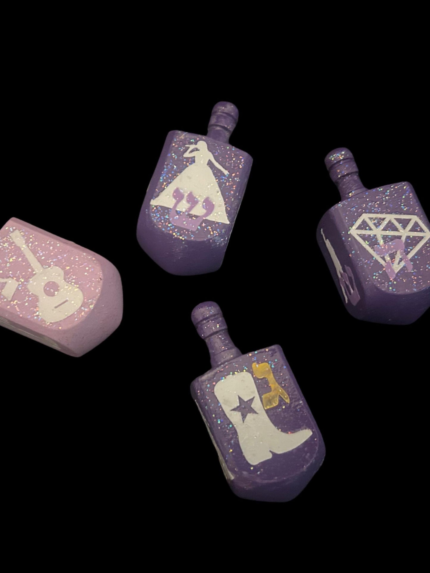 Hand Painted Swiftie Fan Dreidel one of a kind unique Judaica gift Jewish Hanukkah