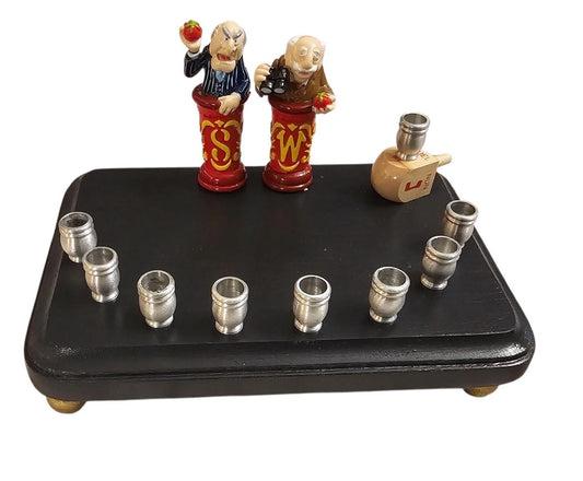 Collectors Muppets Statler & Waldorf Old Men Vintage Repurposed Figures Menorah Hanukah Chanukah judaica