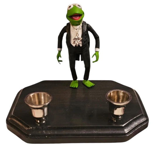 Collectors Kermit Shabbat Superstar Living in a Kosher Paradise Vintage Repurposed Figures Shabbat Candle Holder judaica