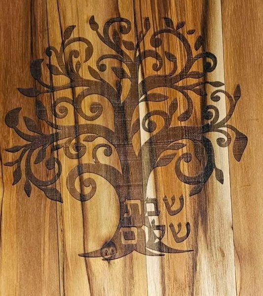 Tree of Life Teak Challah Board