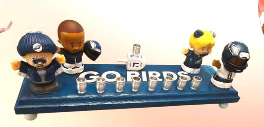 Go Birds! Eagles Sports Collectible Menorah Philadelphia Judaica Hanukkiah E-A-G-L-E-S