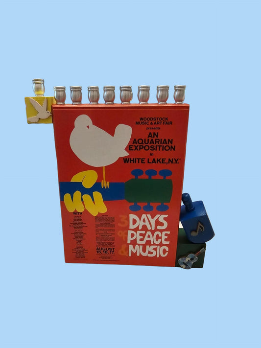 Woodstock Peace Love Music Menorah Judaica Jewish Festival History Hippie Flower Power