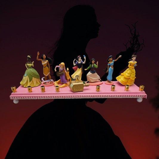 Princess Menorah Classic Disney Judaica Hanukkiah Repurposed Jasmin Tiana Snow White Mulan Pocahontas Belle Rapunzel