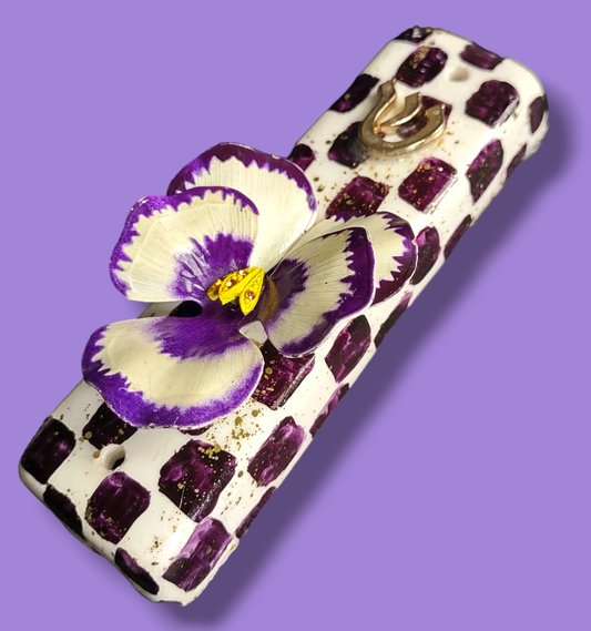 Checkerboard Ceramic Mezuzah With Bling