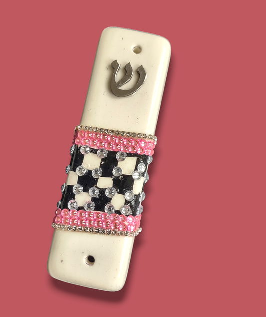 Checkerboard Ceramic Mezuzah