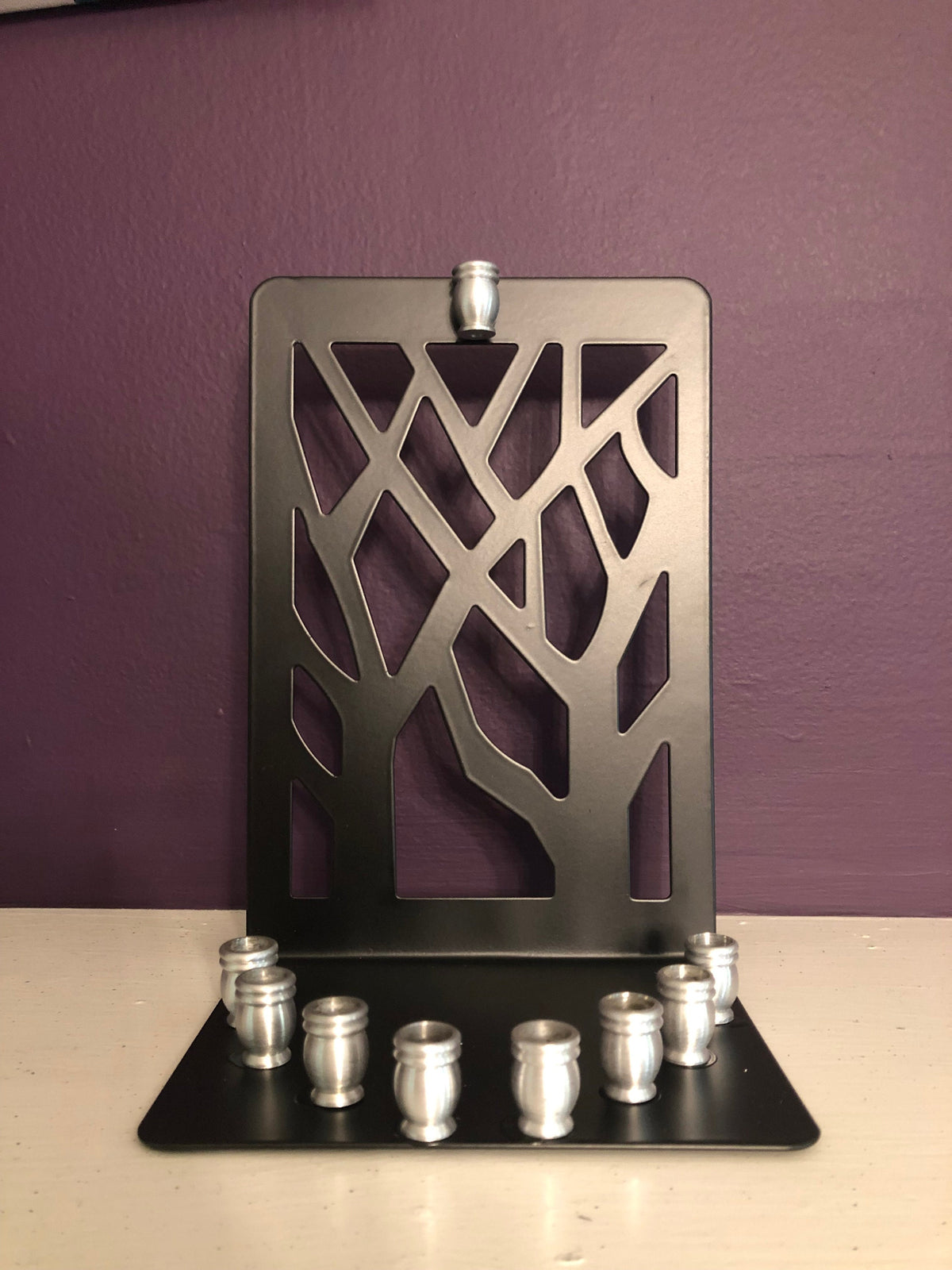 Branches of Light Menorah – One-of-a-Kind Repurposed Metal Hanukkiah