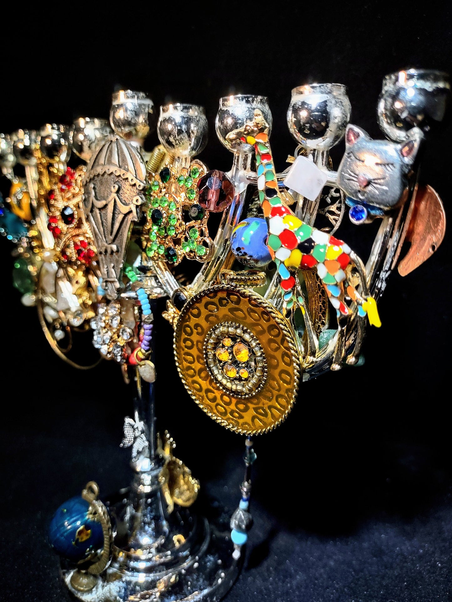 Bling Vintage Jewelry Menorah