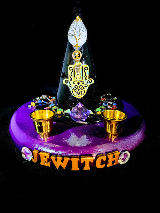 Witch Hat Shabbat Candle Holder