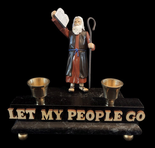 Moses Let My People Go Shabbat Candle Holder