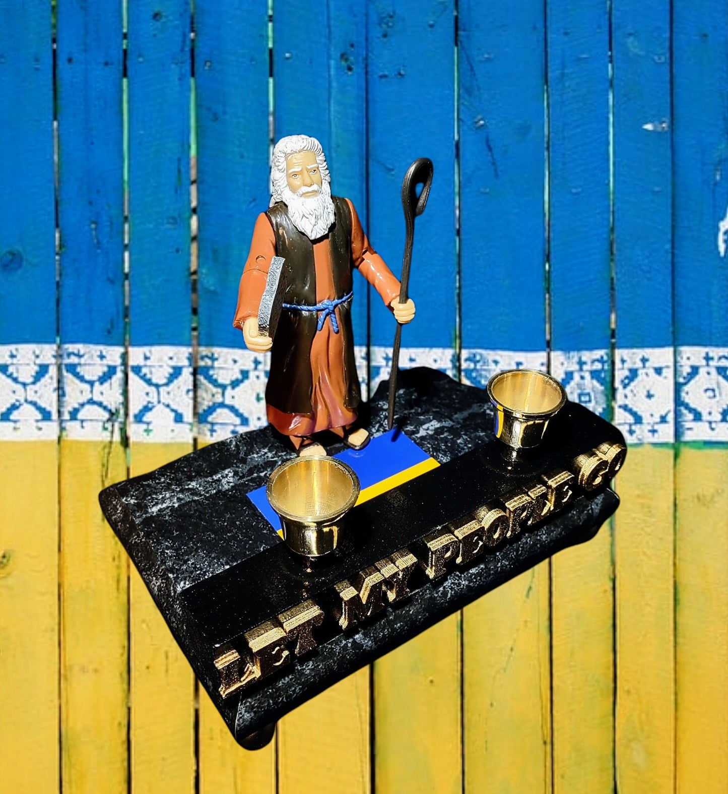Moses Let My People Go Shabbat Candle Holder