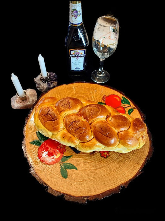 Pomegranate Challah Shabbat Plate