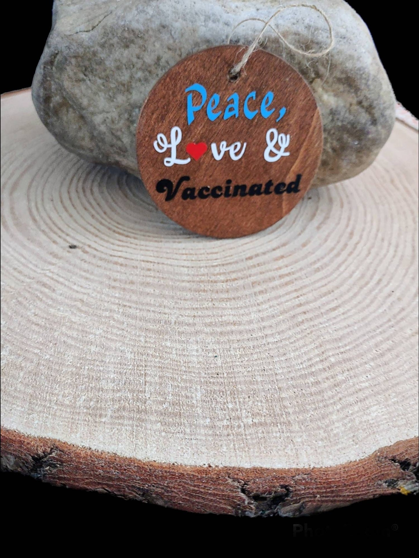 Peace, Love, and Vaccinated Ornament