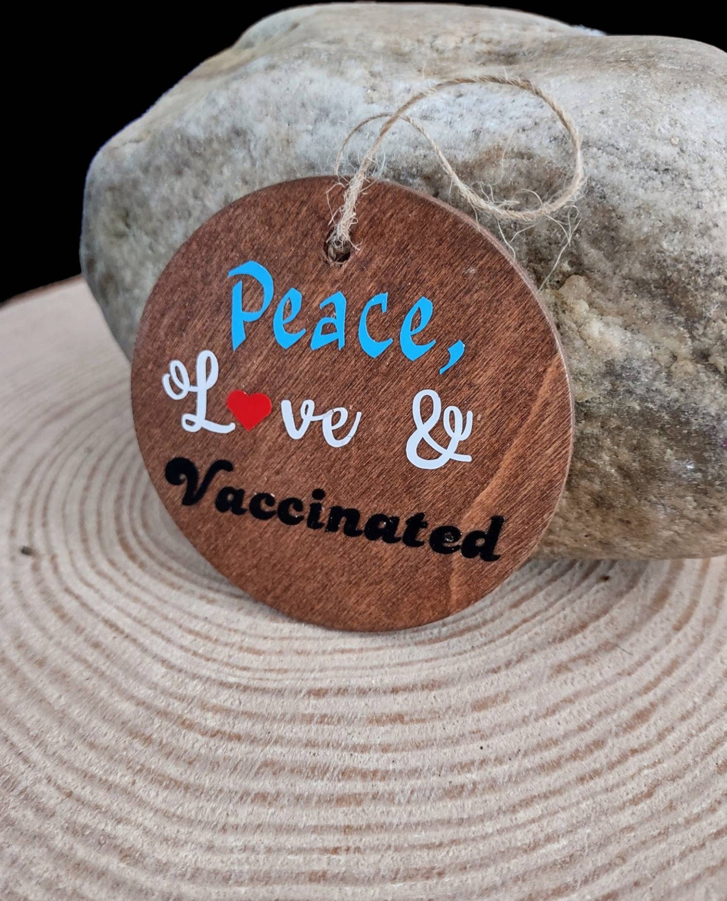 Peace, Love, and Vaccinated Ornament