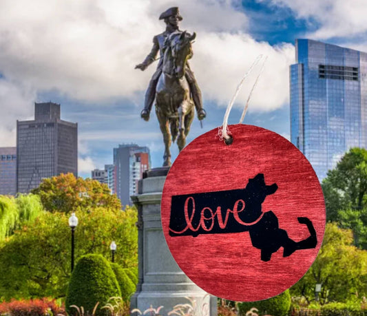 Massachusetts with Love Ornament