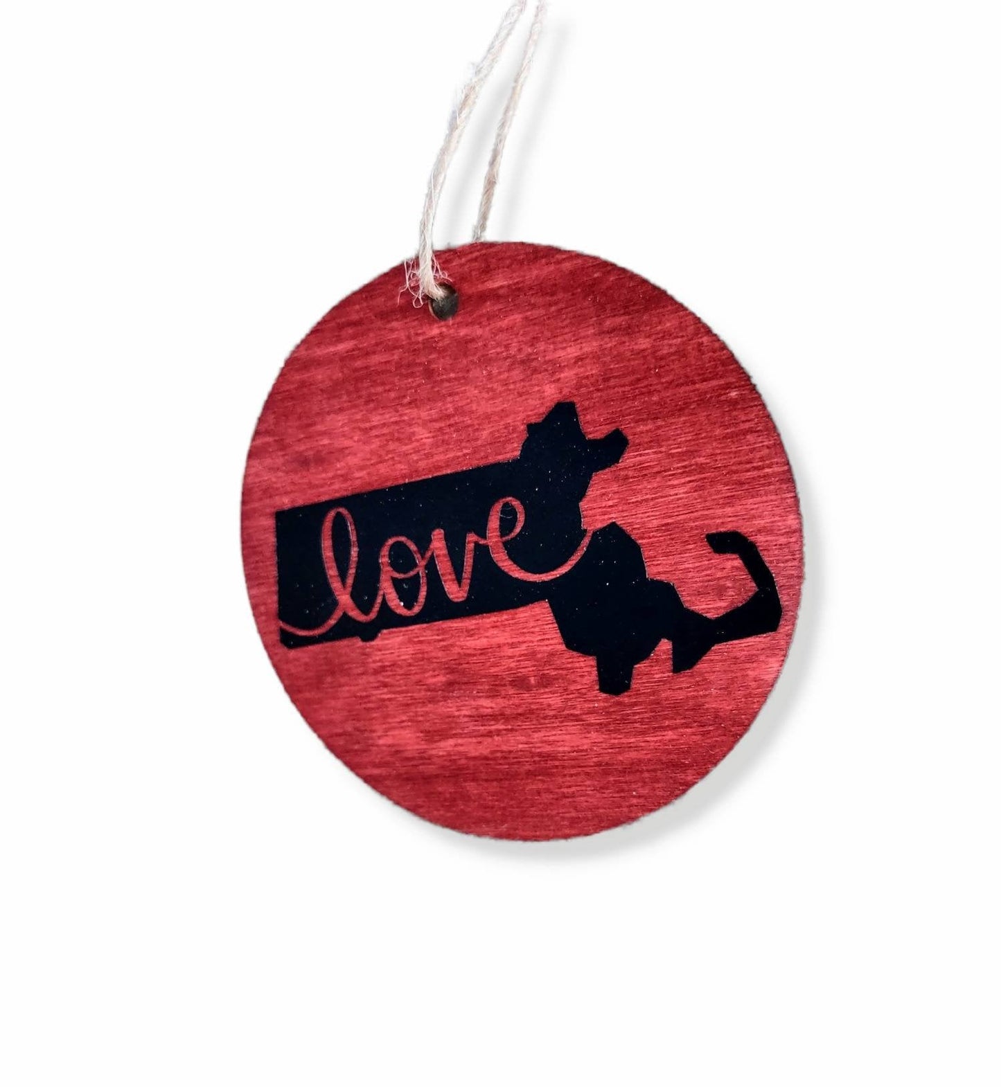 Massachusetts with Love Ornament
